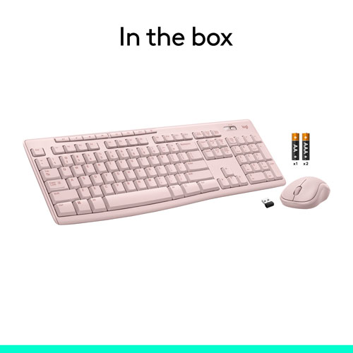 Ensemble clavier et souris sans fil MK270 de Logitech - Rose - Anglais