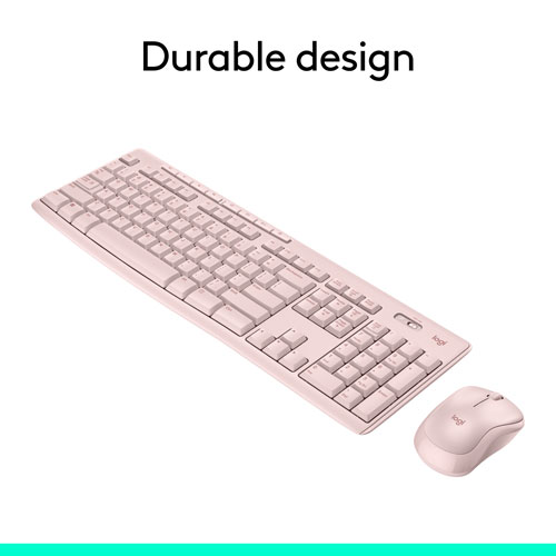Ensemble clavier et souris sans fil MK270 de Logitech - Rose - Anglais