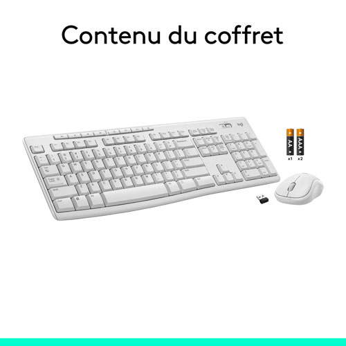 Logitech MK270 Wireless Keyboard & Mouse Combo - White - English