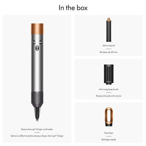 Séchoir coiffant et sèche-cheveux Airwrap Origin de Dyson - Nickel/Cuivre