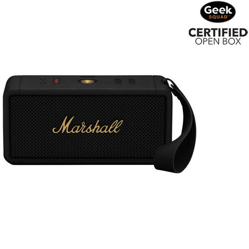 Open Box - Marshall Middleton Waterproof Bluetooth Wireless Speaker - Black/Brass