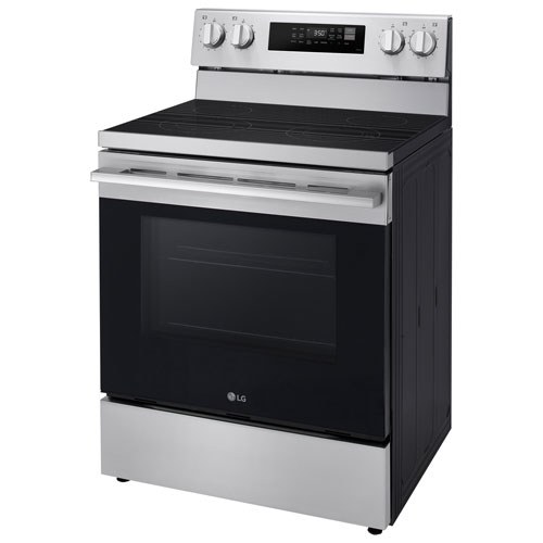 Cuisinière autonome à surface lisse avec convection véritable et friture à l'air 6,3 pi³ 30 po de LG - Acier inoxydable