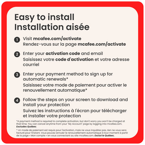 Microsoft 365 Personnel et McAfee Total Protection - 1 utilisateur - 1 appareil - Bilingue - Téléchargement numérique