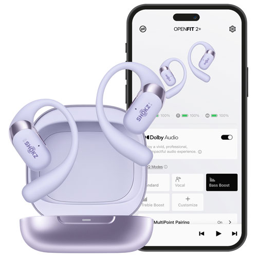 Shokz OpenFit 2+ Open-Ear True Wireless Headphones - Purple - Exclusive Retail Partner