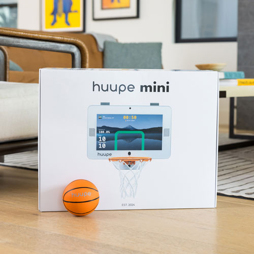 huupe Mini Classic Smart Basketball Hoop Game Console - White/Orange/Black