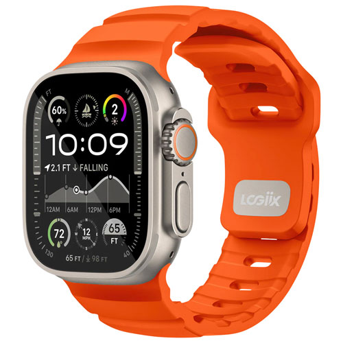 Bracelet Active Link de LOGiiX pour Apple Watch 44/45/46/49 mm - Orange