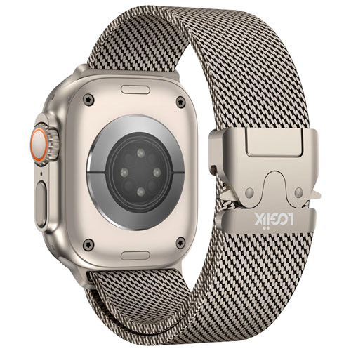 Bracelet à mailles milanaises de LOGiiX pour Apple Watch 44/45/46/49 mm - Titane