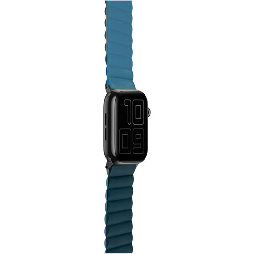 Bracelet en silicone Vibrance Link de LOGiiX pour Apple Watch 42-44-45-49 mm/SE/Ultra - Bleu marine/Bleu mer