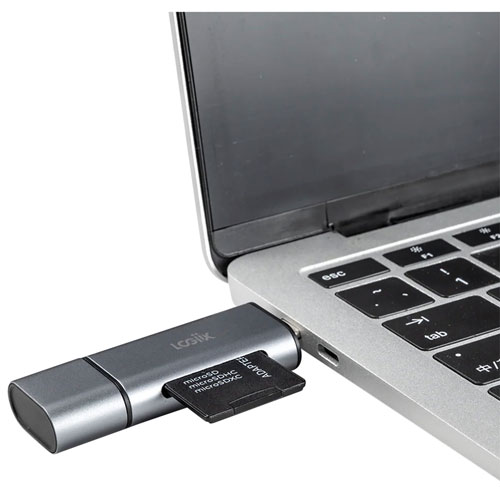 Lecteur de cartes 2-en-1 USB-C/A à SD/microSD de LOGiiX