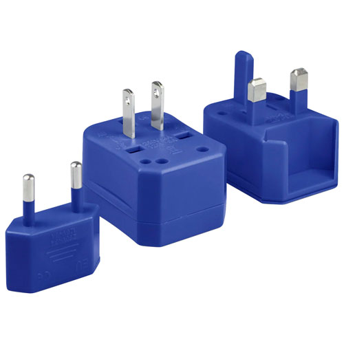 Ensemble d'adaptateurs de voyage World Traveler Jet Setter de LOGiiX - Bleu marine
