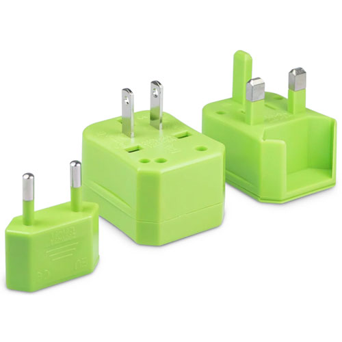 Ensemble d'adaptateurs de voyage World Traveler Jet Setter de LOGiiX - Lime