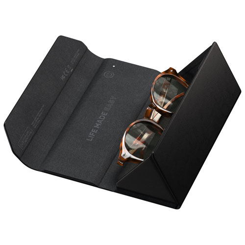 tui à lunettes de repérage en cuir végétalien avec chargement Qi FindAll de Satechi