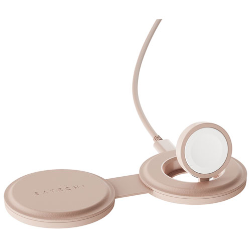 Satechi OntheGo 2-in-1 15W Qi2 Wireless Charger - Desert Rose