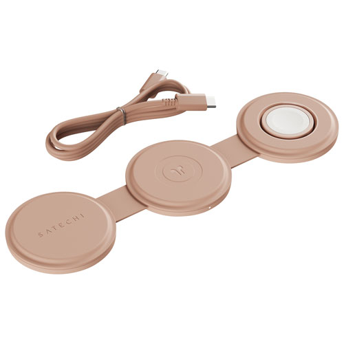 Satechi OntheGo 3-in-1 15W Qi2 Wireless Charger - Desert Rose