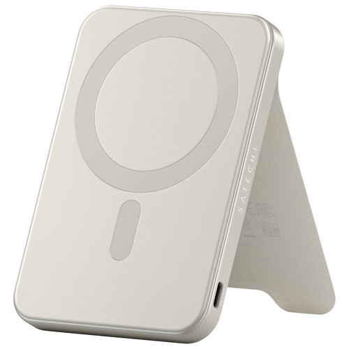 Chargeur portable sans fil Qi2 USB-C 15 W 5000 mAh OntheGo de Satechi - Sable
