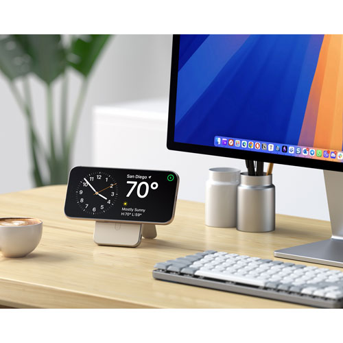 Chargeur portable sans fil Qi2 USB-C 15 W 5000 mAh OntheGo de Satechi - Sable