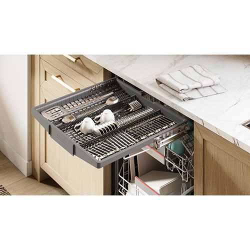Lave-vaisselle encastrable 24 po 46dB avec cuve en inox et 3e panier série 300 de Bosch - Inox