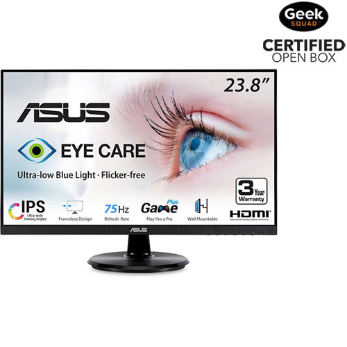 Boîte ouverte - Moniteur DEL IPS HD 1080p GàG 75 Hz de 23,8 po d'Asus (VA24DQ)
