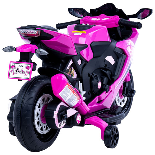 Moto porteuse Barbie 6 V de Flybar - Rose