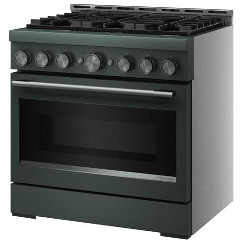 KitchenAid 36" 5.1 Cu. Ft. True Convection 6-Burner Freestanding Gas Air Fry Range - Juniper