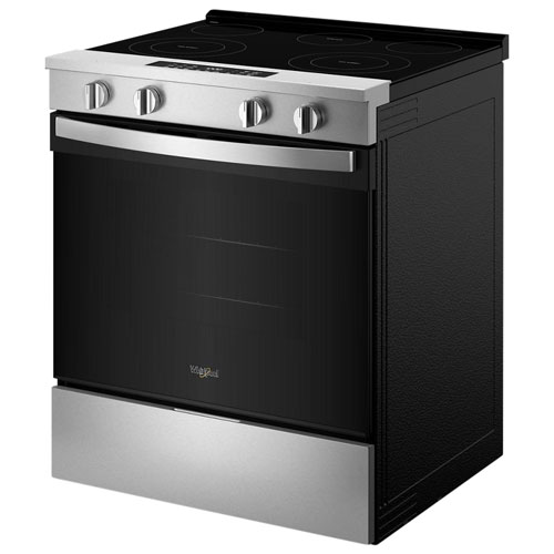Whirlpool 30" 5.3 Cu Ft 5-Element Slide-In Electric Air Fry Range (YWSES4530TZ) -Fingerprint Resistant Stainless