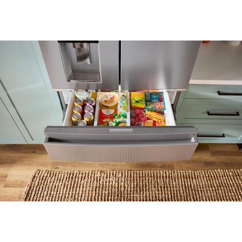 Réfrigérateur 2 portes 21,9 pi³ 36 po à distributeur d'eau et de glaçons de Whirlpool (WRMC5036RV) - Acier inoxydable noir
