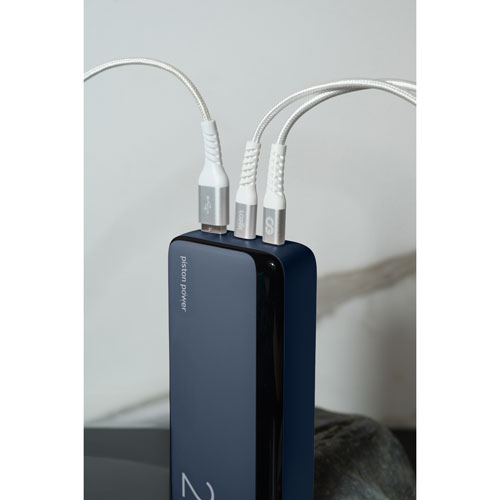 LOGiiX Vibrance Piston Power 20,000 mAh Dual USB-C/USB-A Power Bank - Midnight Blue