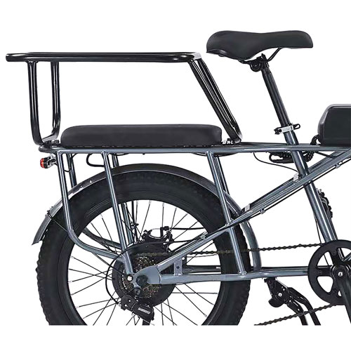 GoTyger Heavy-Duty Cargo Electric City Bike (500W Motor / 45km Range / 30km/h Top Speed) - Black