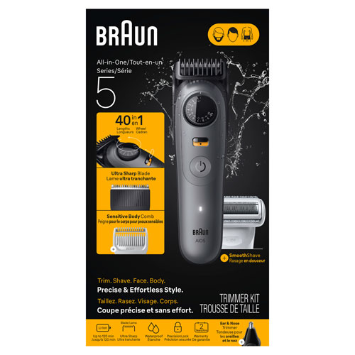 Trousse de soins tout-en-un sans fil avec ou sans eau Series 5 de Braun (AIO5510)