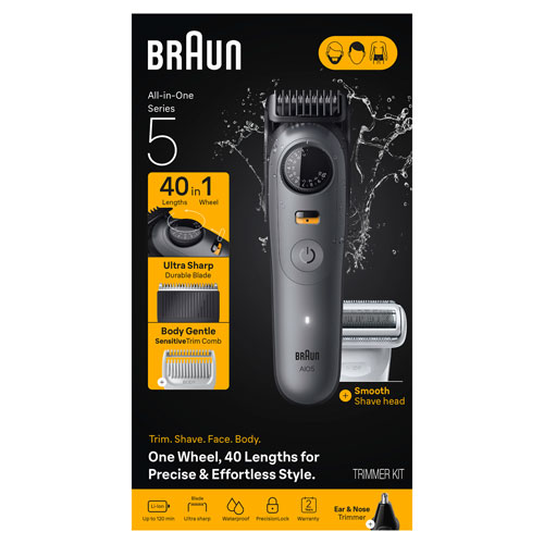 Trousse de soins tout-en-un sans fil avec ou sans eau Series 5 de Braun (AIO5510)
