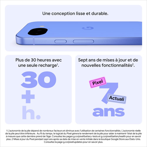 Pixel 10a de 256 Go de Google avec Freedom Mobile - Brume - Paiement Balance mensuel