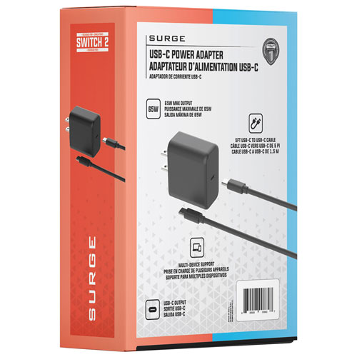Adaptateur d'alimentation secteur pour Switch 2 de Surge