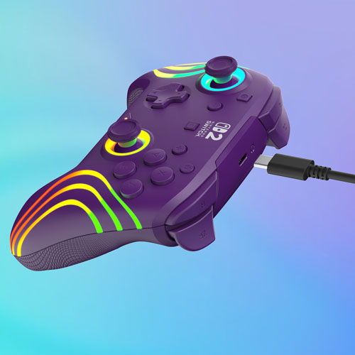 Manette de jeu sans fil RVB Afterglow Wave de Turtle Beach pour Nintendo Switch/Switch 2 - Violet