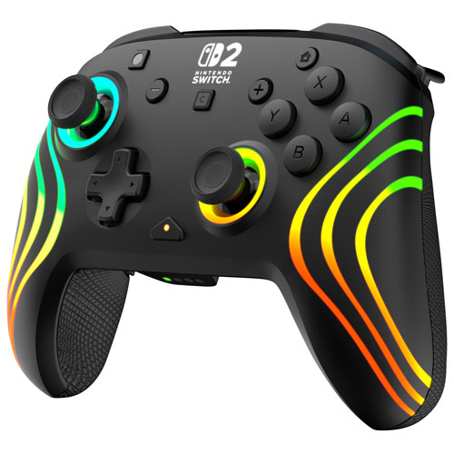 Manette de jeu sans fil RVB Afterglow Wave de Turtle Beach pour Nintendo Switch/Switch 2 - Noir