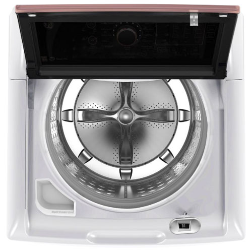 GE 5.3 Cu. Ft. Top Load Washer - White / Rose gold