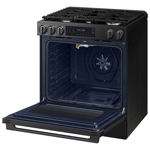 Cuisinière gaz encastrable 5 brûleurs convection véritable 6 pi³ 30 po BESPOKE de Samsung (NSG80H60SEAA) - Acier inoxydable noir mat