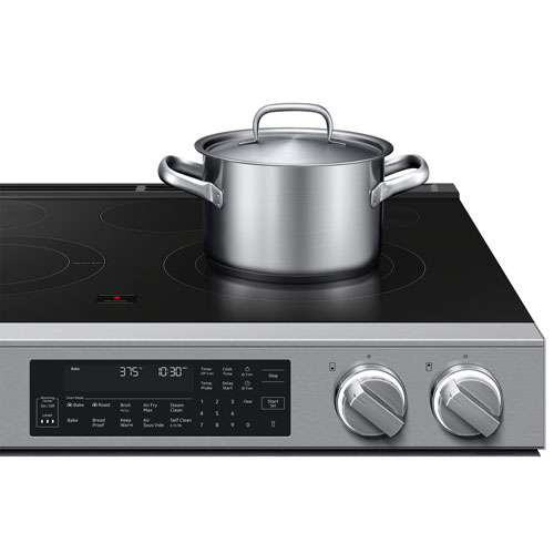 Cuisinière électrique encastrable à surface lisse avec convection véritable 6,3 pi³ 30 po BESPOKE de Samsung (NSE90H63SRAC) - Acier inoxydable