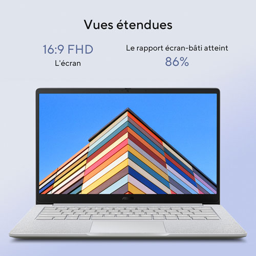Chromebook 14 po CX14 d'ASUS - Gris pur (N50 d'Intel/RAM 4 Go/eMMC 64 Go/ChromeOS)