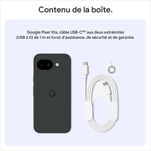 Pixel 10a de 128 Go de Google offert par Rogers - Noir volcanique - Financement mensuel