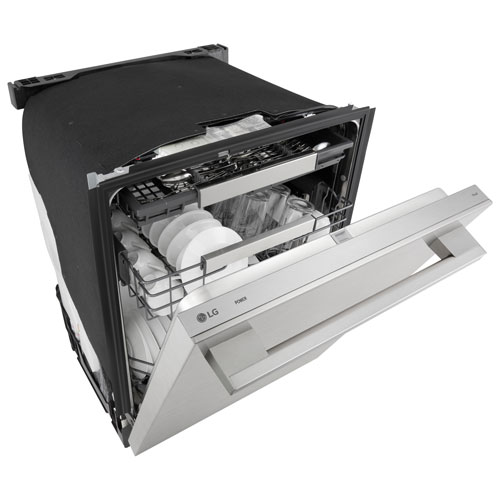Lave-vaisselle encastrable 24 po 39 dB avec troisième panier FlushFit de LG (LDNTH862S) - Acier inoxydable