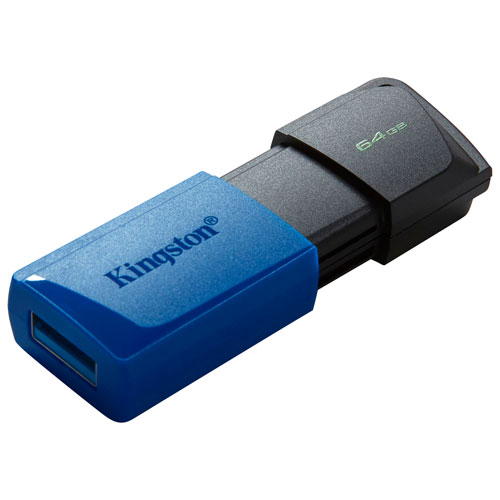 Clé USB 3.2 de 64 Go DataTraveler Exodia M de Kingston - Bleu/Noir