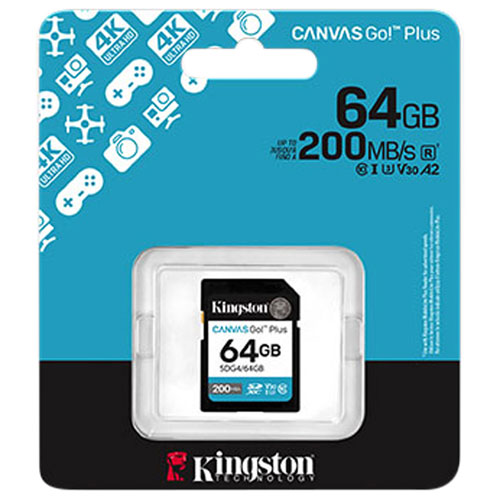 Kingston Canvas Go! Plus 64GB 200MB/s SD Memory Card