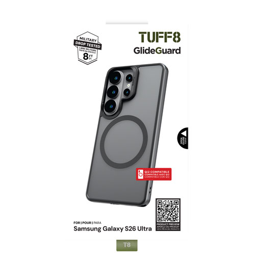 TUFF8 Glide Guard Fitted Hard Shell Case for Galaxy S26 Ultra - Black