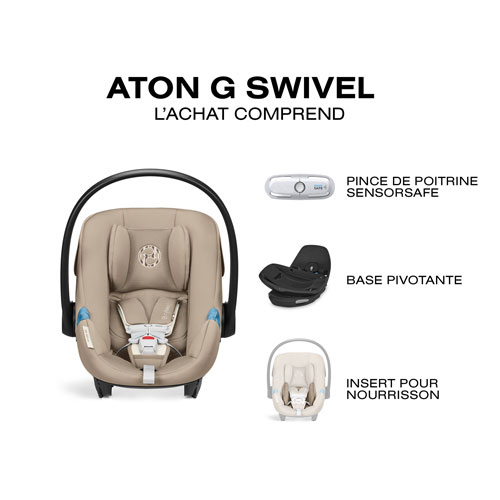 Cybex Aton G Swivel Rear-facing Infant Car Seat - Almond Beige