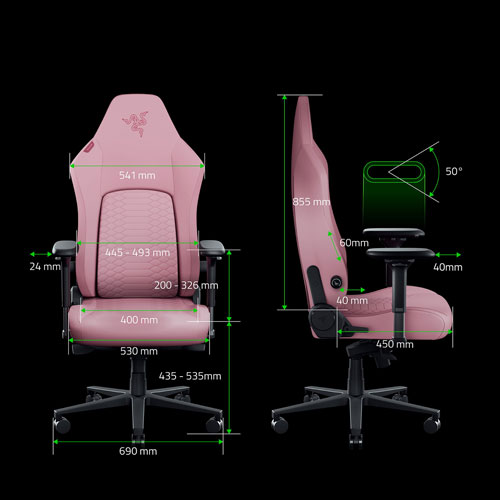 Fauteuil de jeu ergonomique en cuir EPU Iskur V2 NewGen de Razer - Quartz