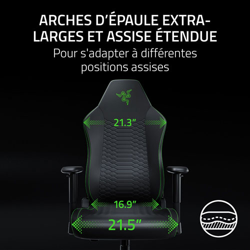 Razer Iskur V2 X NewGen Ergonomic EPU Leather Gaming Chair - Black/Green