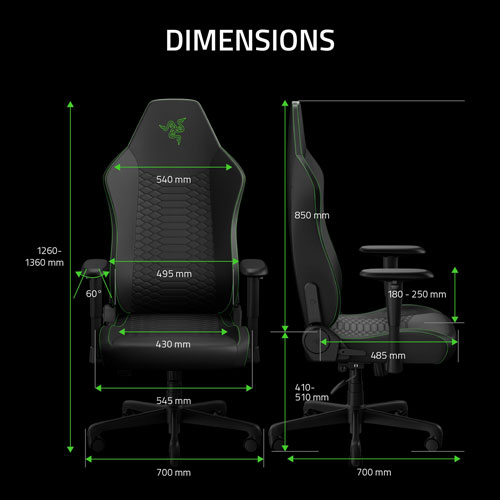 Razer Iskur V2 X NewGen Ergonomic EPU Leather Gaming Chair - Black/Green
