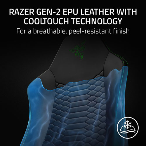 Razer Iskur V2 X NewGen Ergonomic EPU Leather Gaming Chair - Black/Green