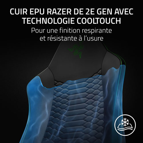 Razer Iskur V2 X NewGen Ergonomic EPU Leather Gaming Chair - Black/Green