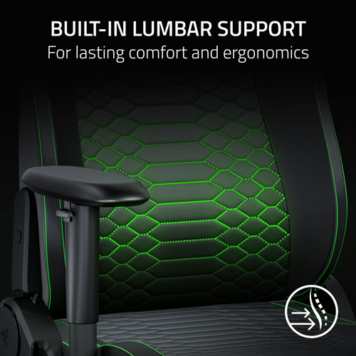 Razer Iskur V2 X NewGen Ergonomic EPU Leather Gaming Chair - Black/Green